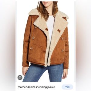 Mother denim faux shearling and suede jacket